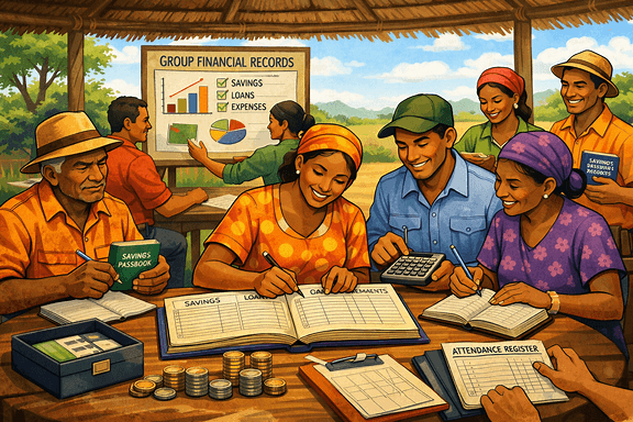 Illustration of a group keeping shared financial records